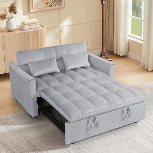 Convertible Sleeper Sofa Bed with Pull-Out Bed and Adjustable Backrest V521