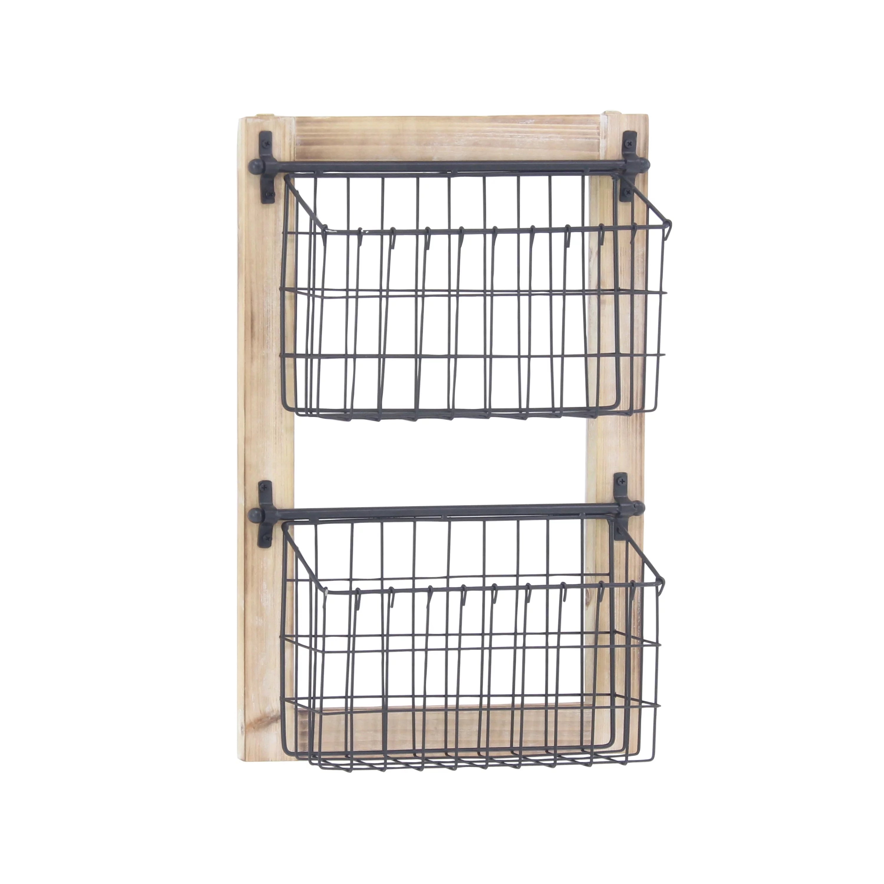 22" Black Metal 2 Slots Magazine Rack Holder O964