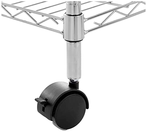 5-Shelf Adjustable Heavy Duty Storage Shelving Unit on Wheel Casters, Metal Wire Rack, Black A697