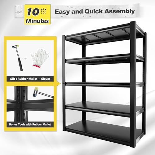 48" W Garage Shelving, Heavy Duty Adjustable Metal Storage Shelves N492