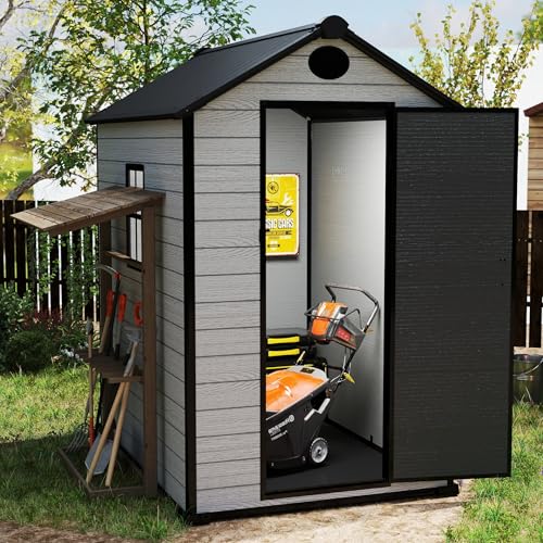 Resin Outdoor Storage Shed with Floor and Lockable Door G844