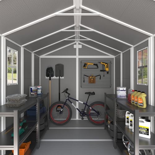 Outdoor Storage Shed 6 x 6 FT Resin Garden Shed with Lockable Door U891