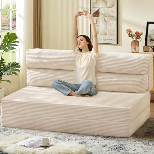Folding Sofa Bed, Convertible Sleeper Chair with Pillow, Grey P767597