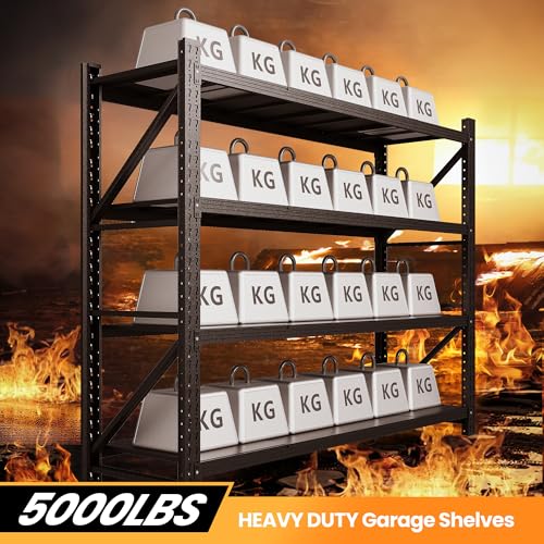 Heavy Duty 4-Tier Metal Garage Shelving Unit, Adjustable Steel Storage Rack D5378