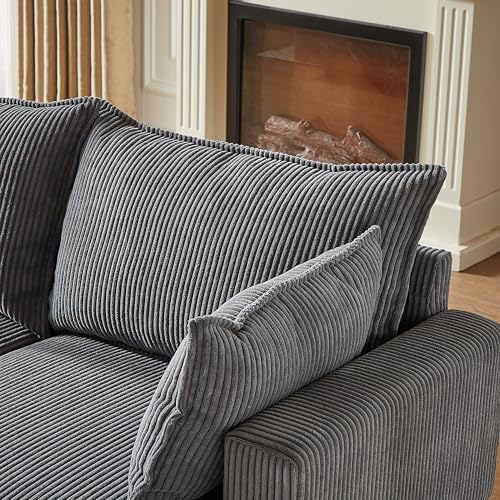 Modular Storage Sectional Sofa with Movable Ottomans, U-Shaped Chenille U839651