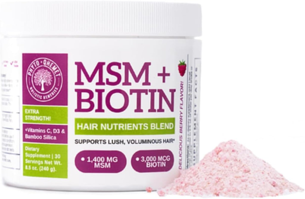 MSM + Biotin Hair Nutrient Blend Powder for Hair Volume and Health, 8.5 oz G5315