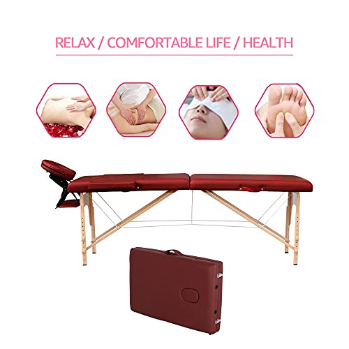 Portable Folding Massage Table, 84 Inch Adjustable Height Spa Bed with Carrying Bag J112