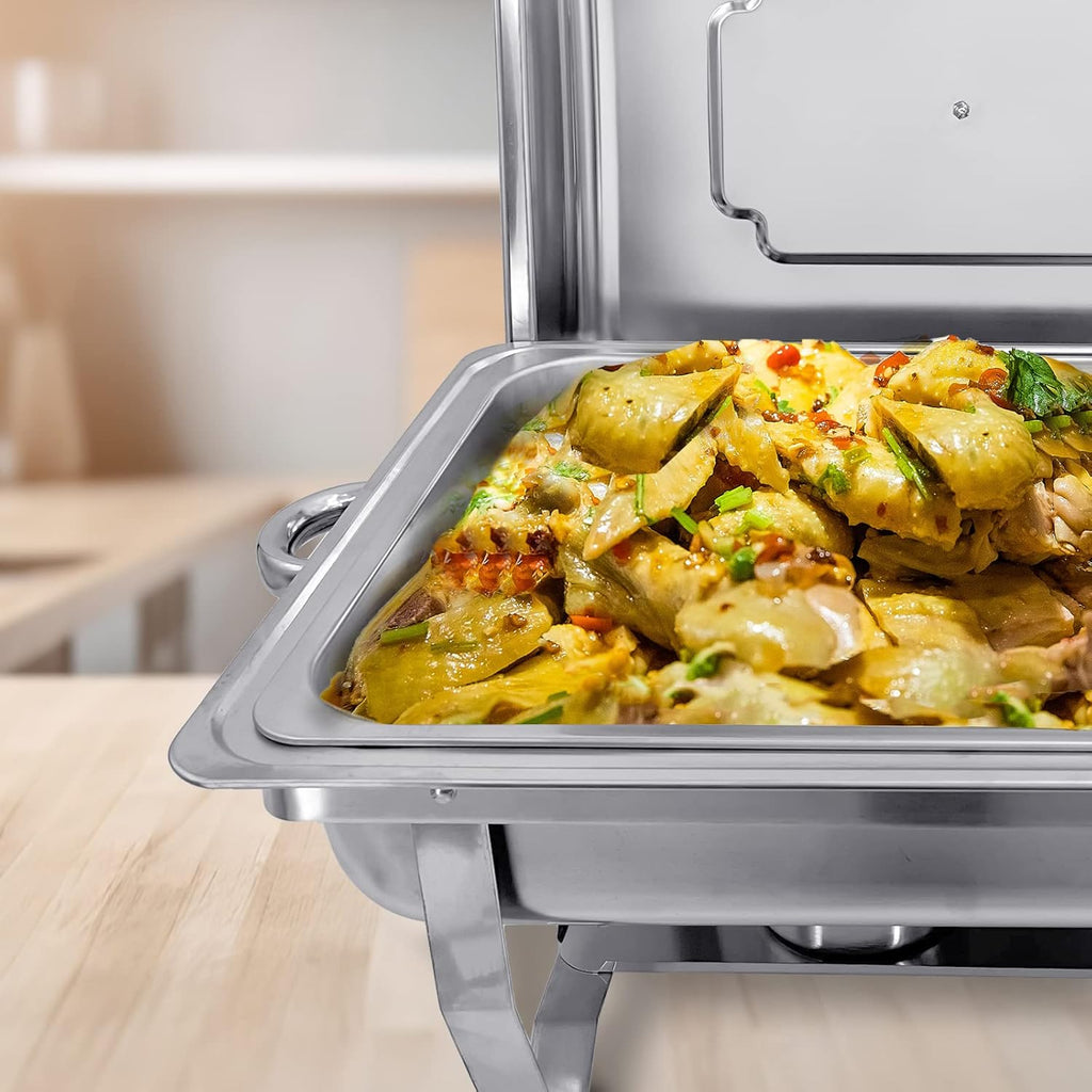 Chafing Dish Buffet Set 4 Pack 8QT Half Size Food Warmer Chafer with Water Pan W2468
