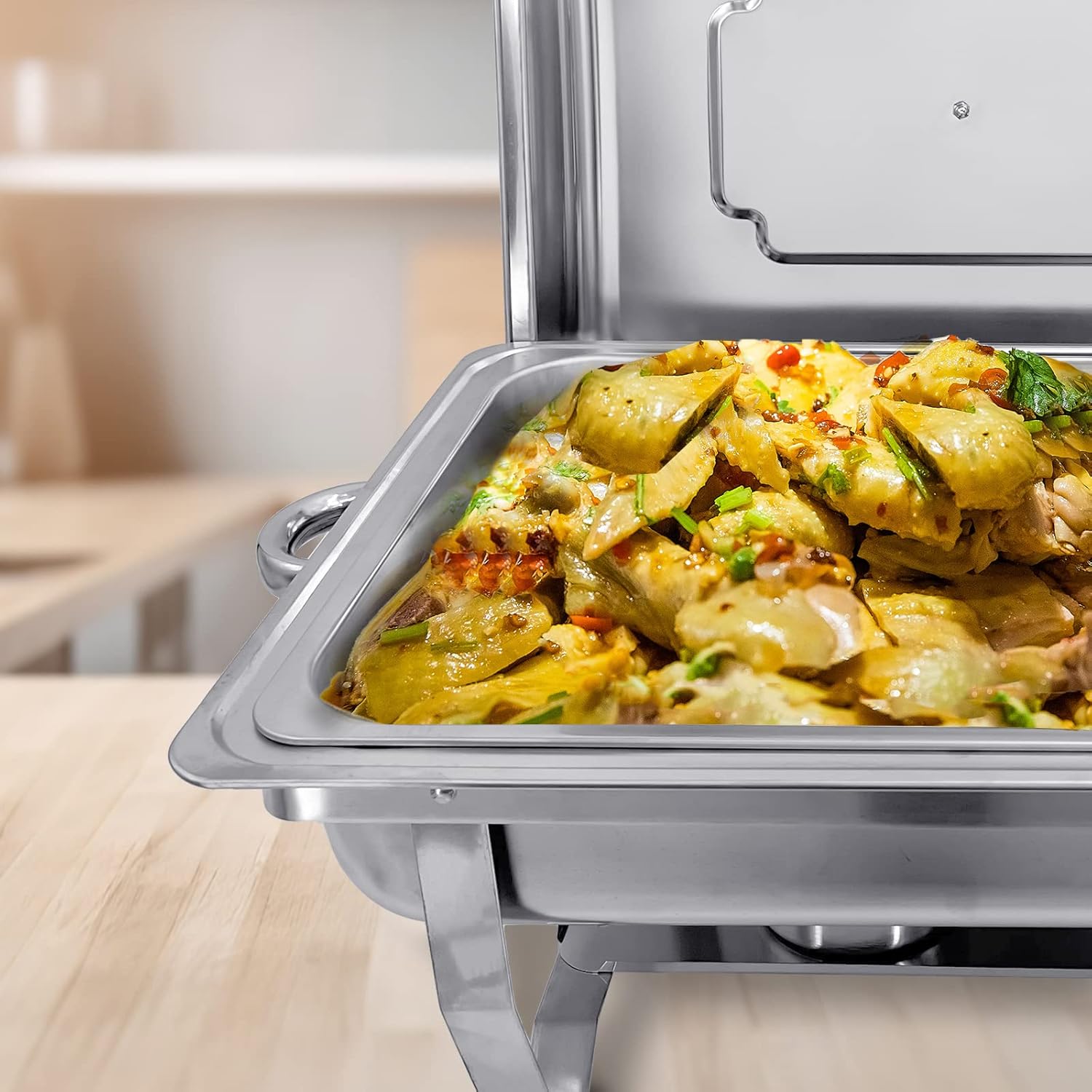Chafing Dish Buffet Set 4 Pack 8QT Half Size Food Warmer Chafer with Water Pan W2468