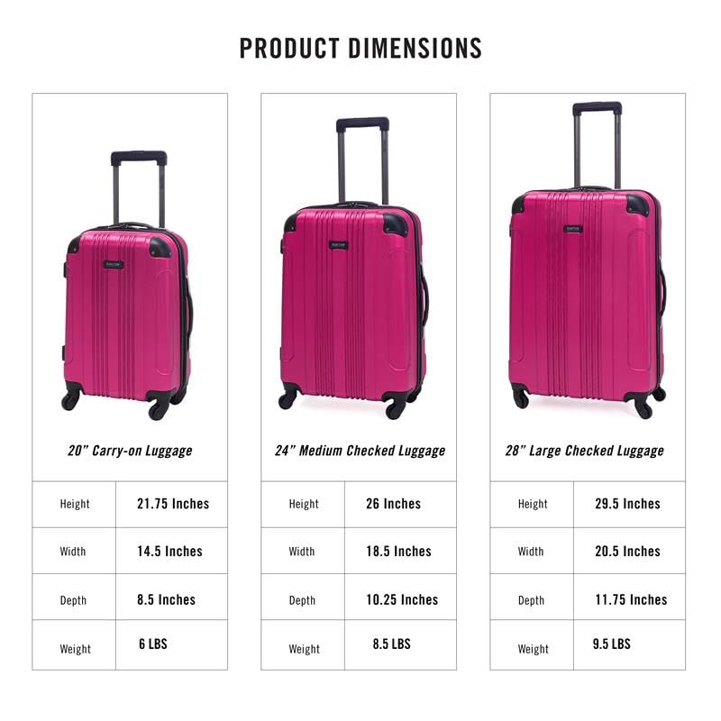 Lightweight Hardshell 4-Wheel Spinner Luggage, Teal, 20-Inch Carry On W59342