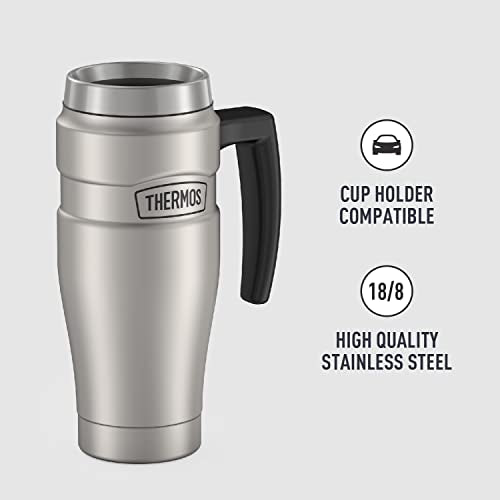 16 oz Vacuum-Insulated Travel Mug, Matte Stainless Steel S230