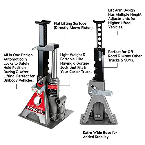 3 Ton Bottle Jack with Jack Stands, 6000 lb Capacity Car Lift W53060