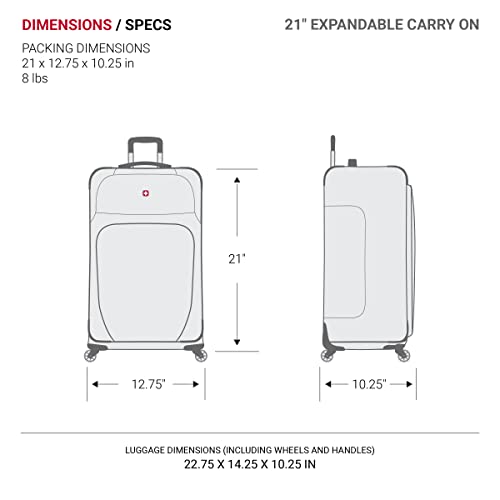 Softside Expandable Carry-On Luggage, Teal, 21-Inch M9609
