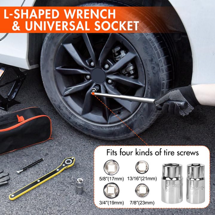 Car Jack Kit 2 Ton with Lug Wrench Tire Changing Tool for Car SUV E194