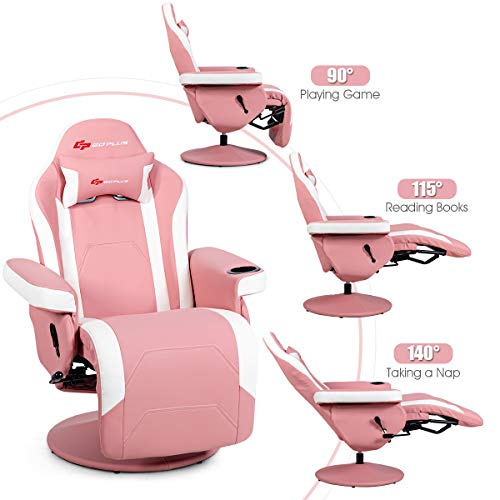 Massage Gaming Chair with Adjustable Backrest and Footrest G669073
