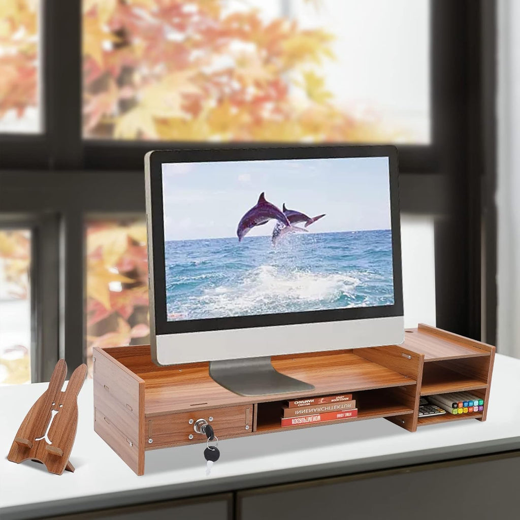 Monitor Stand Riser with Drawers, Desktop Organizer for Computer and Office G320