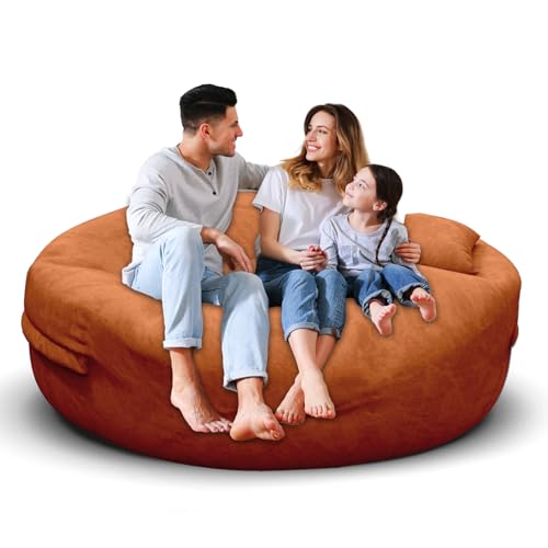 Bean Bag Chair for Adults 3FT, Soft Removable Cover, Light Gray X3039