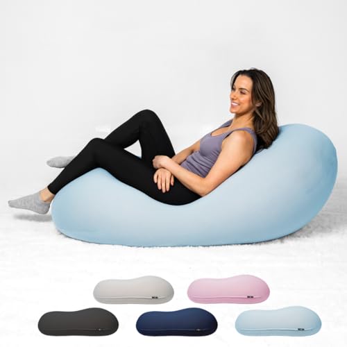 Bean Bag Chair - Large, Modern Beanbag with Washable Stretch Cover, Light Gray C67612