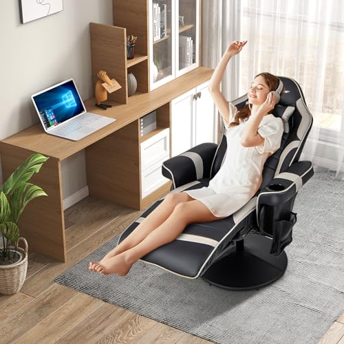 Massage Gaming Chair with Adjustable Backrest and Footrest G669073