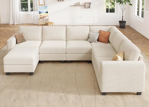 Corduroy Modular Sectional Couch with Storage, L-Shaped, 6 Seater, Dark Gray X823135