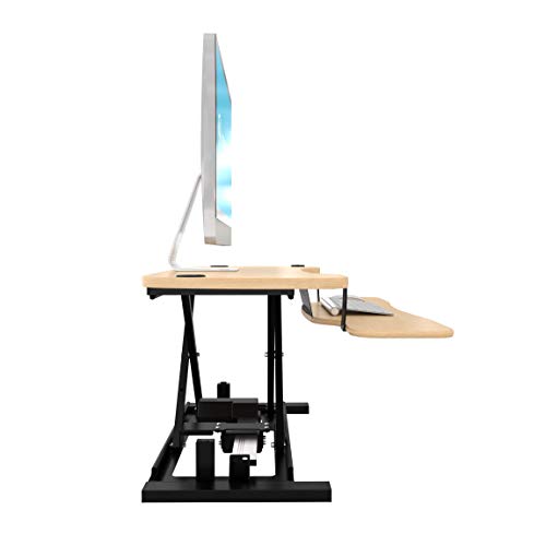 Electric Standing Desk Converter, Height Adjustable Sit to Stand Riser, Dual Monitor Workstation, Black Z74939