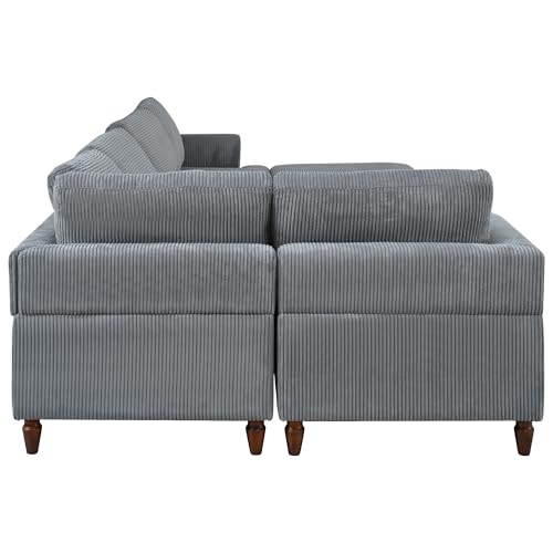 Modular Sectional Sofa with Ottoman, U-Shaped Lounge Couch H930