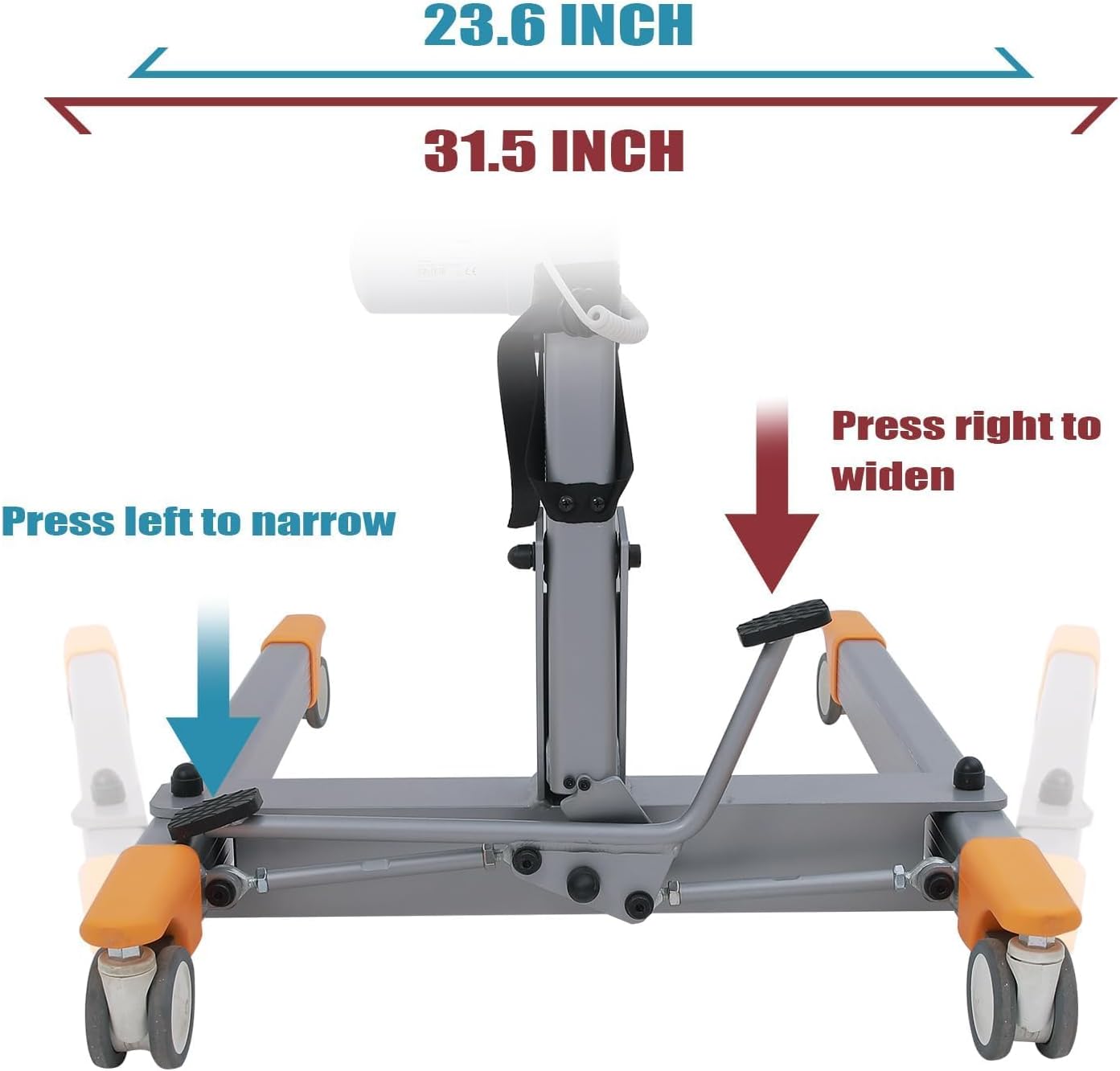 Electric Patient Lift - Aluminum Folding Body Transfer Lifter for Home, 500lbs Capacity Y17637