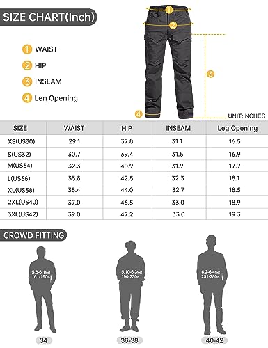 Men's Tactical Cargo Pants with Stretch Ripstop Fabric L859