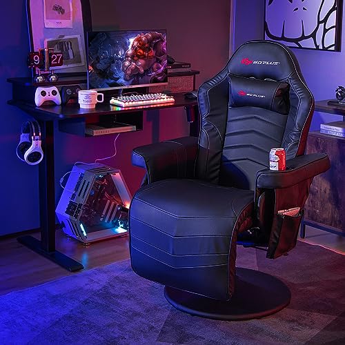 Massage Gaming Chair with Adjustable Backrest and Footrest G669073