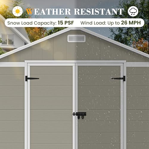 Outdoor Storage Shed 6 x 6 FT Resin Garden Shed with Lockable Door U891