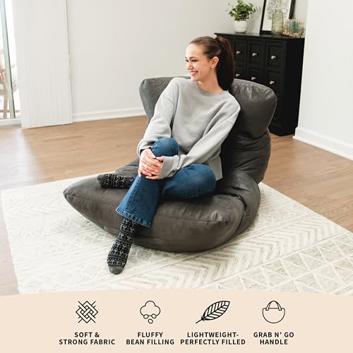 Dorm Bean Bag Chair with Drink Holder and Pocket, 3 feet R2503