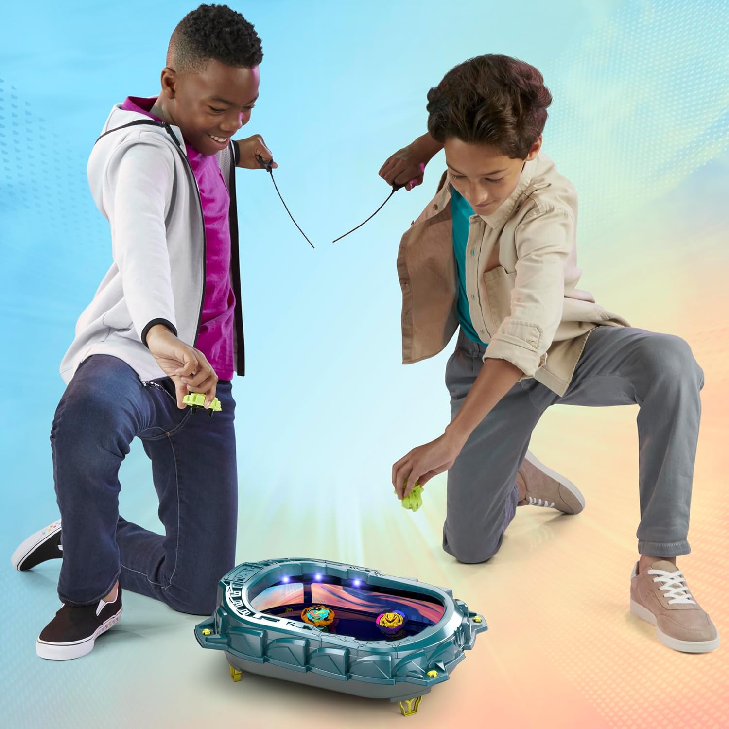 Spinning Tops Battle Set with Stadium and 2 Launchers, Toys for Ages 8 and Up Z3444