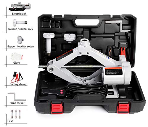 Electric Car Jack 3T Scissor Floor Jack Set 12V Automatic Vehicle Lift Kit for Tire Change L9182