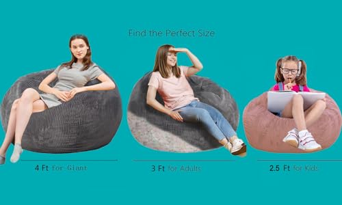 Faux Fur Bean Bag Chair for Adults with Filling Q65946