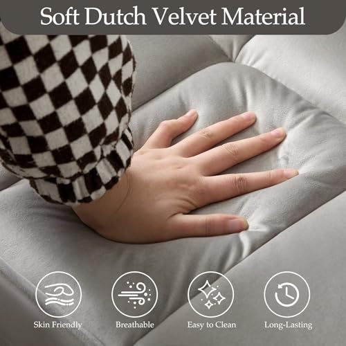 Convertible Sleeper Sofa Couch Bed with USB Port, Adjustable Backrest, Light Grey G549