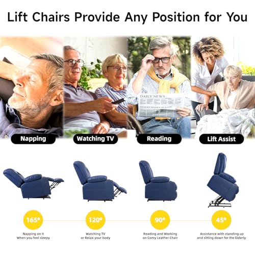 Power Lift Recliner Chair for Elderly with Heat and Massage, Adjustable Positions, Dark Brown P618617