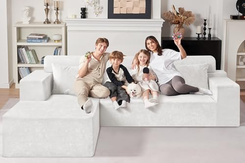 L-Shape Modular Sectional Sofa with Deep Seat, No Assembly Required C597556