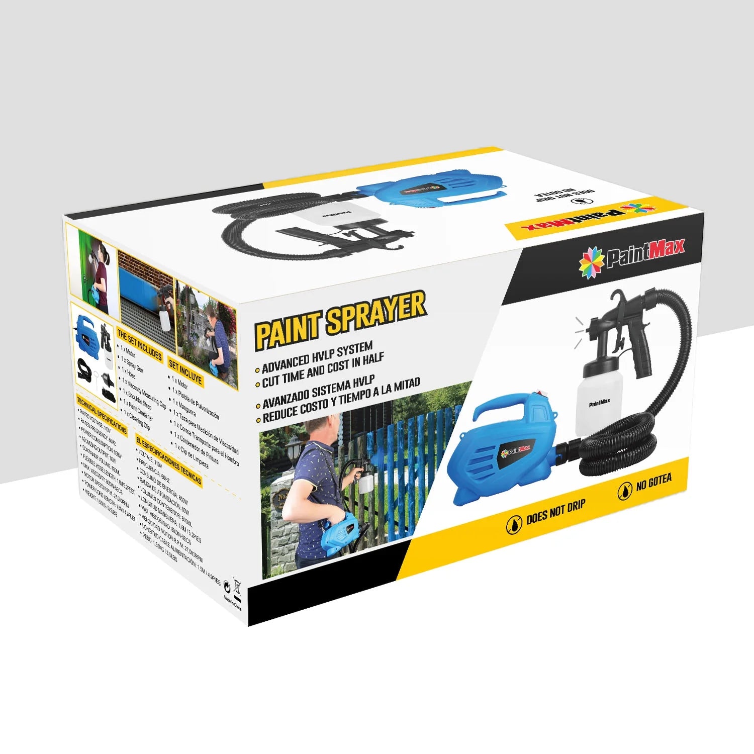 Paint Sprayer 800W Electric Paint Applicator with 3 Patterns for Cabinets, Fence, Walls, Door B551637