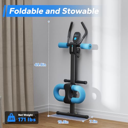 Adjustable Ab Machine for Home Gym, Foldable Core Trainer L7349