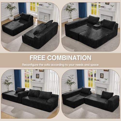 Modular L-Shape Sectional Sofa with Oversized Chaise A47792