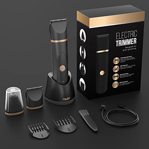 Electric Body Hair Trimmer for Men - Wet/Dry Shaver with Ceramic Blade, USB Rechargeable C188973