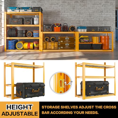 40" W Garage Shelving 2240 LBS Storage Shelves Adjustable Metal Heavy Duty 4 Tier R5651