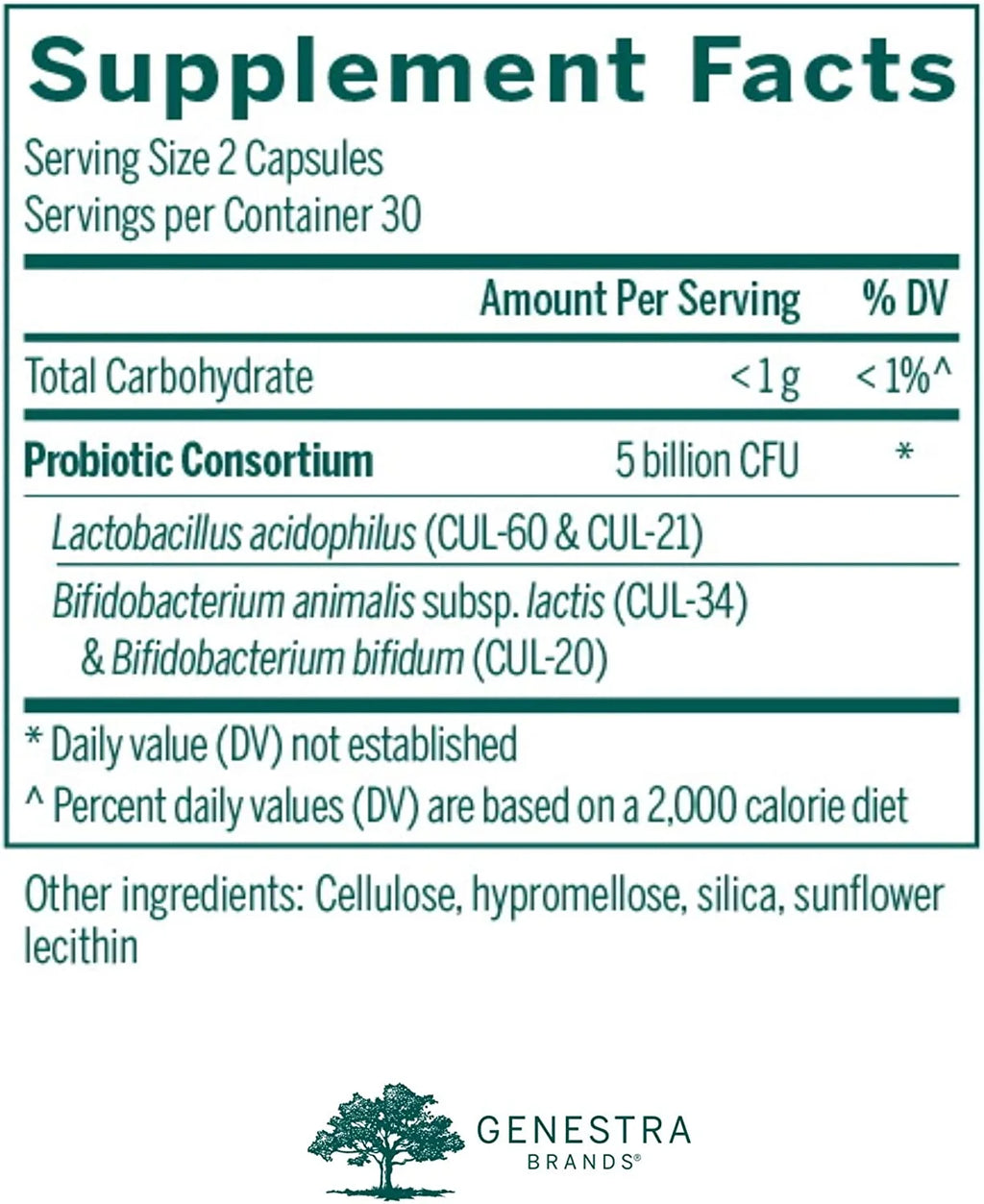 Probiotic Capsules for Healthy Gut Flora, 60 Count G738