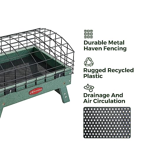 Squirrel Proof Bird Feeder for Outdoors, Recycled Plastic Platform, Metal Caged, 5 LBS U170