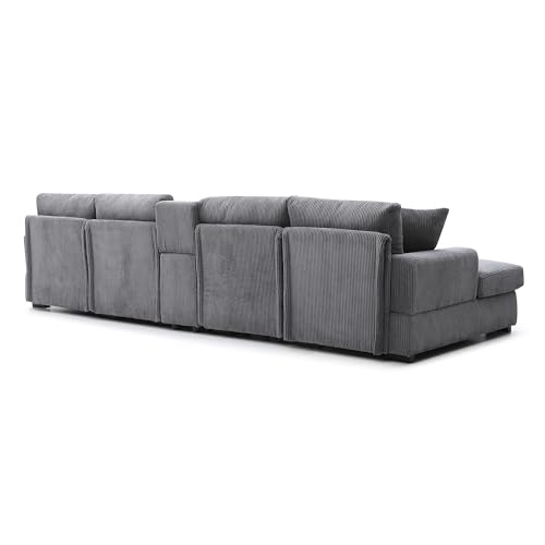 Modular Sectional Sofa with Ottoman, U-Shaped Lounge Couch H930