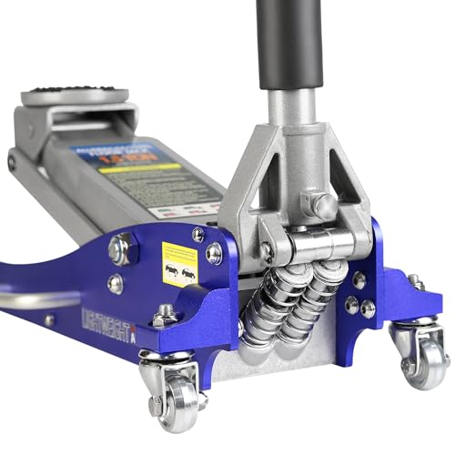 Heavy Duty Hydraulic Floor Jack, Low Profile Steel Racing Jack, 2 Ton Capacity, Blue H1350