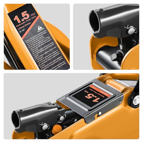 Floor Jack 3 Ton Capacity, Low Profile Heavy Duty Hydraulic Car Jack, Lifting Range 3"-20" O821