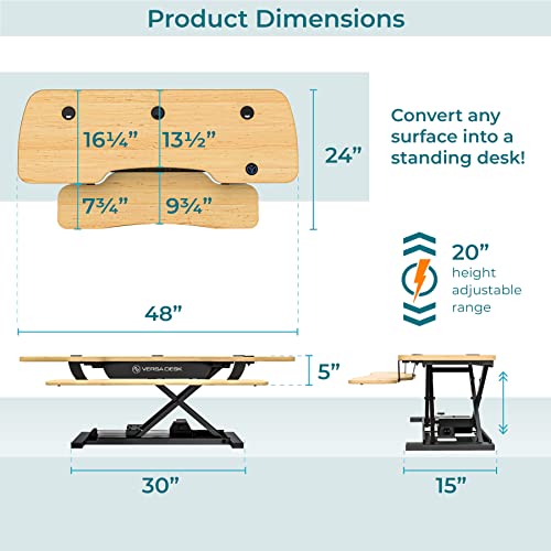 Electric Standing Desk Converter, Height Adjustable Sit to Stand Riser, Dual Monitor Workstation, Black Z74939