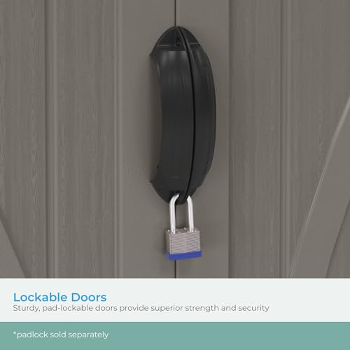 Outdoor Storage Shed with Lockable Double Doors, Weather-Resistant O4983