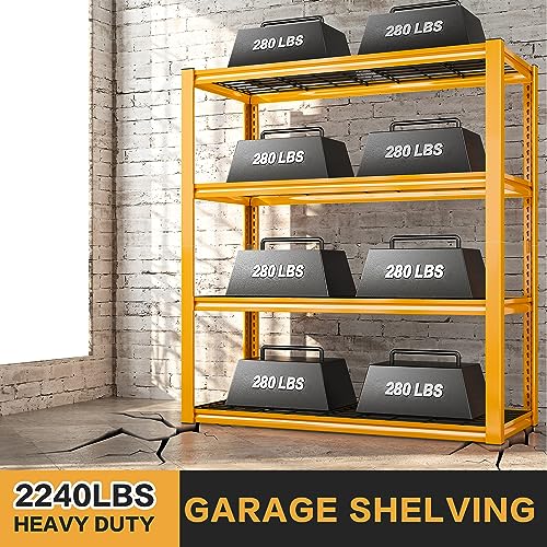 40" W Garage Shelving 2240 LBS Storage Shelves Adjustable Metal Heavy Duty 4 Tier R5651